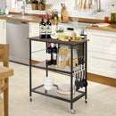 3-Tier Kitchen Serving Cart Utility Standing Microwave Rack with Hooks by LJGDeals