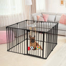 Adjustable Panel Baby Safe Metal Gate Play Yard-Black by LJGDeals