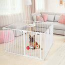 Adjustable Panel Baby Safe Metal Gate Play Yard-White by LJGDeals