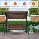 Outdoor 3-Seat Porch Swing with Adjust Canopy and Cushions by LJGDeals