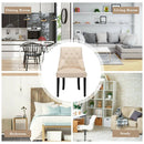 Modern Upholstered Button-Tufted Dining Chair with Naild Trim by LJGDeals
