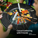Outdoor Fire Pit with BBQ Grill and High-temp Resistance Finish by LJGDeals