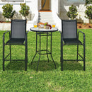 3 Pieces Outdoor Patio Bar Table Stool Set by LJGDeals