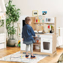 Wooden Kids Pretend Kitchen Playset Cooking Play Toy with Utensils and Sound by LJGDeals