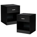 2 Pieces Nightstand with Storage Drawer and Cabinet by LJGDeals