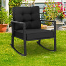 Patio Rattan Rocker Outdoor Glider Rocking Chair Cushion Lawn by LJGDeals