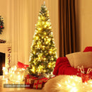5/6/7.5 Feet Artificial Pencil Christmas Tree with Pine Cones by LJGDeals
