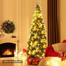 5/6/7.5 Feet Artificial Pencil Christmas Tree with Pine Cones by LJGDeals
