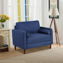 Accent Oversized Linen Club Armchair with Pillows and Rubber Wood Legs by LJGDeals