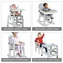 3-in-1 Baby High Chair with Lockable Universal Wheels by LJGDeals