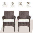 2 Pieces Outdoor PE Rattan Armchairs with Removable Cushions by LJGDeals