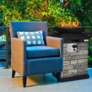 40000BTU Outdoor Propane Burning Fire Bowl Column Realistic Look Firepit Heater by LJGDeals