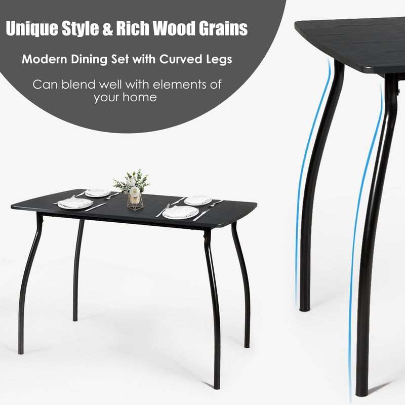 5 Pieces Dining Table Set with 4 Chairs and Backrests, photo 8 of 8