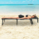 Folding Beach Lounge Chair with Pillow for Outdoor-Gray by DirectDeals