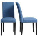 Set of 2 Fabric Upholstered Dining Chairs with Nailhead by LJGDeals