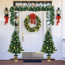 4 Pieces Christmas Decoration Set with Garland Wreath and Entrance Trees by LJGDeals