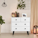 4 Drawers Dresser Chest of Drawers Free Standing Sideboard Cabinet-White by LJGDeals