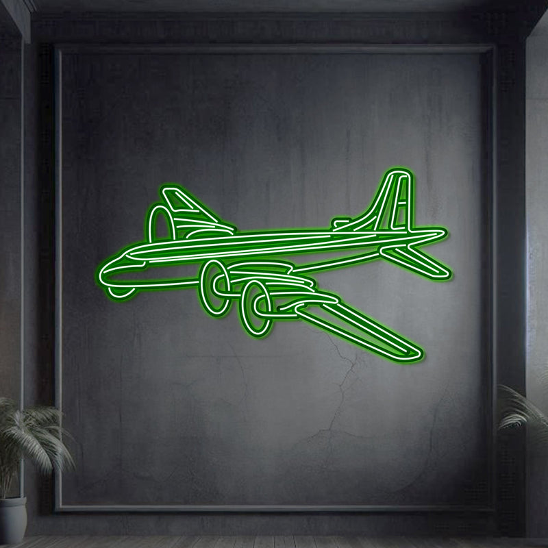 CP-107 Argus Angle Metal Neon Aircraft Wall Art - NCN0026