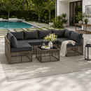 Axis 104.8" Modern Outdoor Sectional Set, 7-Piece