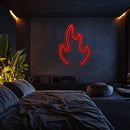 Emoji Flame Finger Metal Neon Wall Art- LN0059