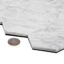White 9x10 Hexagon Honed Carrara White Peel & Stick Tile (10 pack, 6.41 sq ft/case) - Sample