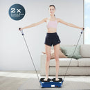 Mini Vibration Fitness Plate Machine with Remote Control and Loop Bands-Blue by LJGDeals