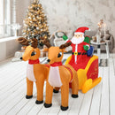7.5 Feet Waterproof Outdoor Inflatable Santa with Double Deer and Sled by LJGDeals
