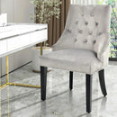 Modern Upholstered Button-Tufted Dining Chair with Naild Trim by LJGDeals
