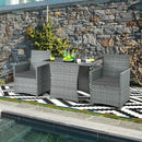 3 Pieces Patio Rattan Furniture Set with Cushioned Armrest Sofa by LJGDeals