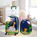 2 Pieces 12 Inch and 16 Inch Kids Carry on Suitcase Rolling Backpack School Luggage Set-Elephant by LJGDeals