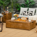 48 x 27 Inch Outdoor Gas Fire Pit Table 50 000 BTU with Lava Rocks and Cover by LJGDeals