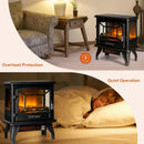 Freestanding Fireplace Heater with Realistic Dancing Flame Effect-Black by LJGDeals