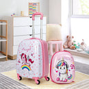 2 Pieces Kids Luggage Set 12 Inch Backpack and 16 Inch Kid Carry on Suitcase with Wheels by LJGDeals