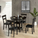 Set of 2 Dining Chairs With Rubber Wood Frame and Upholstered Faux Leather Seat by LJGDeals