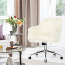 Modern Fluffy Faux Fur Vanity Office Chair for Teens Girls-Beige by DirectDeals