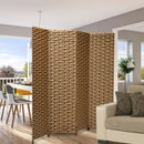 4 Panel Folding Privacy Partition Room Divider with Rustproof Hinge-Yellow by LJGDeals