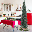 Snowy Artificial Pencil Christmas Tree with Pine Cones by LJGDeals