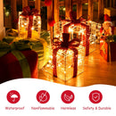3 Pieces Christmas Lighted Gift Boxes Decorations with 60 LED Lights for Indoor and Outdoor by DirectDeals