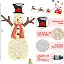 Indoor/Outdoor Christmas Lighted Snowman Decorations with Pre-Lit 80 Lights by DirectDeals