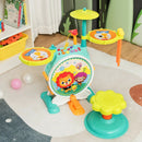 3 Pieces Electric Kids Drum Set with Microphone Stool Pedal by LJGDeals