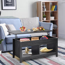 Lift Top Coffee Table with Hidden Storage Compartment and Lower Shelf for Study Room by LJGDeals