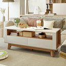 Media Console with 2 Pull-Out Drawers and Open Compartment for TVs up to 50 Inch by LJGDeals