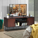 Retro Modern TV Stand with 6 Metal Legs for TVs up to 65 Inch with 2 Cable Holes by LJGDeals
