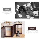 30 Inch Tall 4-Panel Freestanding Pet Gate Wooden Dog Fence by LJGDeals