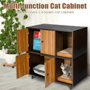 Cat Litter Box Enclosure with Divider and Double Doors by LJGDeals