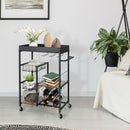 Kitchen Island Cart on Wheels with Removable Top and Wine Rack-Rustic Brown by DirectDeals