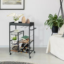 Kitchen Island Cart on Wheels with Removable Top and Wine Rack-Rustic Brown by LJGDeals
