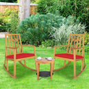 Patio Acacia Wood Rocking Chair Sofa with Armrest and Cushion for Garden and Deck by LJGDeals