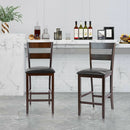 2-Pieces Upholstered Bar Stools Counter Height Chairs with PU Leather Cover by LJGDeals