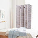 6 Panels Classic Venetian Wooden Slat Room Screen-White by LJGDeals